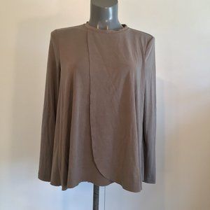 Sugar Lips Long Sleeve Draped Front Top Size S